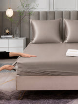 [Gris] SilkSilky-FR Parure de Lit Soie 006