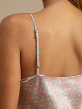 [Rose Cœur Geo] SilkSilky-FR Sleeveless V Neck Ensemble Camisole 006