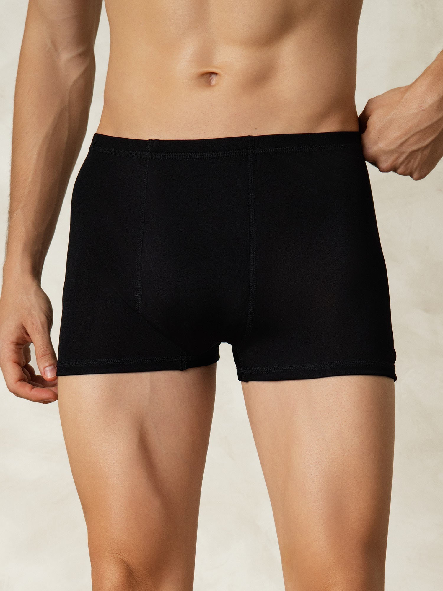 [Noir] SilkSilky-FR Soie Tricotée Mens Underwear 003