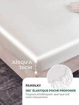 [Blanc] SilkSilky-FR Parure de Lit Soie 004