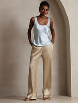 [Bleu Clair] SilkSilky-FR Sleeveless Top À Fines Brides 007