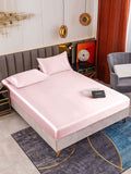 SilkSilky FR 19Momme Pure Soie Bedding Set Rose 001