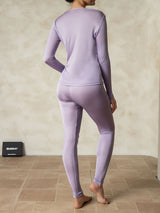 [Violette] SilkSilky-FR Manches longues Col Rond Sous Vêtements Longs Femme 002
