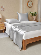 [GrisClair+Blanc] SilkSilky-FR Parure de Lit Soie 003