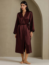 [Brun] SilkSilky-FR Long Sleeve Femme Peignoir 007