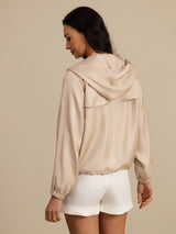 [Tan] SilkSilky-FR Manches longues Col Haut Femme Manteaux 002