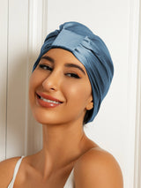 [Bleu Acier] SilkSilky-FR Bonnets de Nuit 001