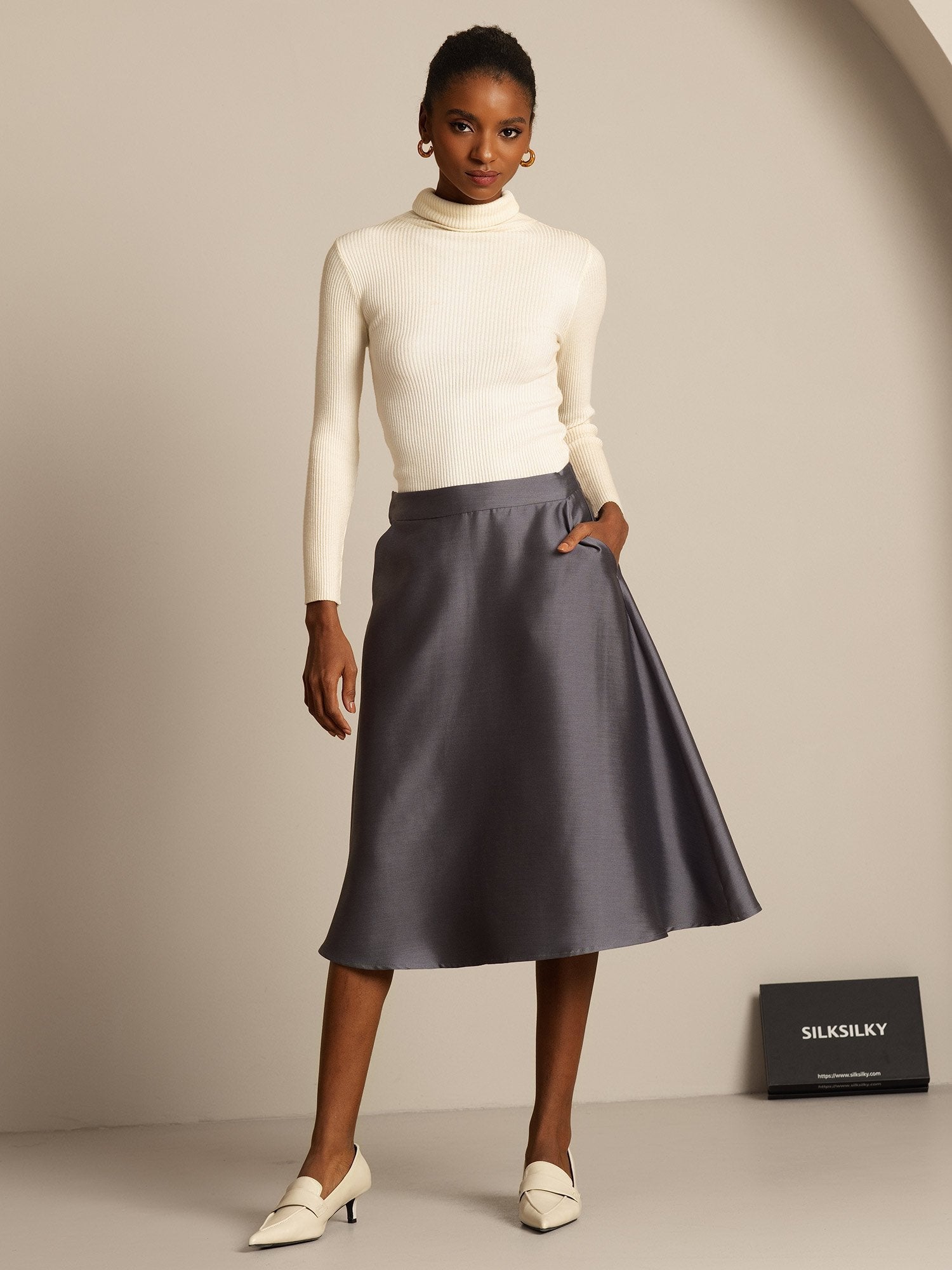 [Gris] SilkSilky-FR 32Momme Soie Skirt 006,