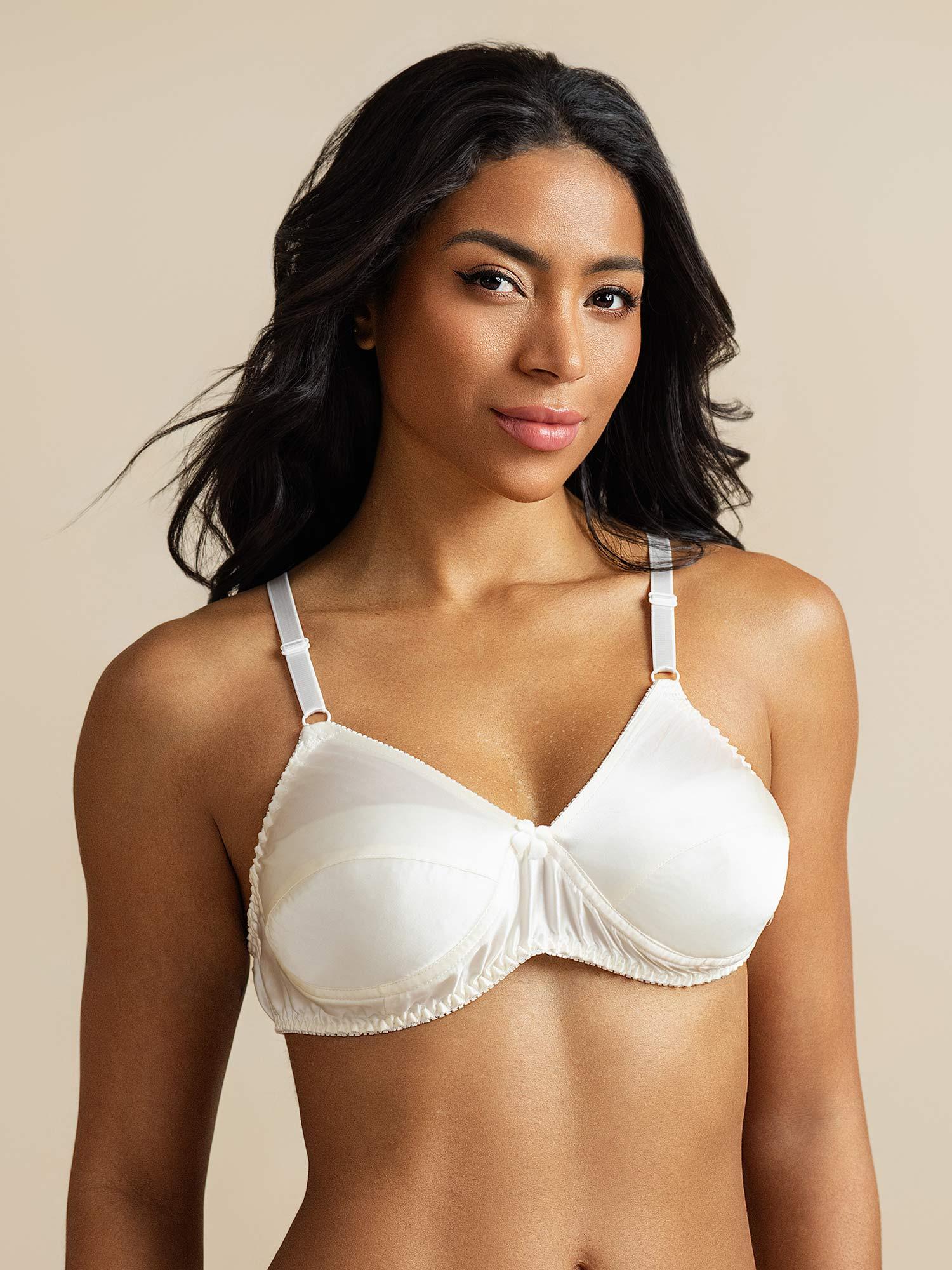 [Blanc] SilkSilky-FR Soie Bra 001,