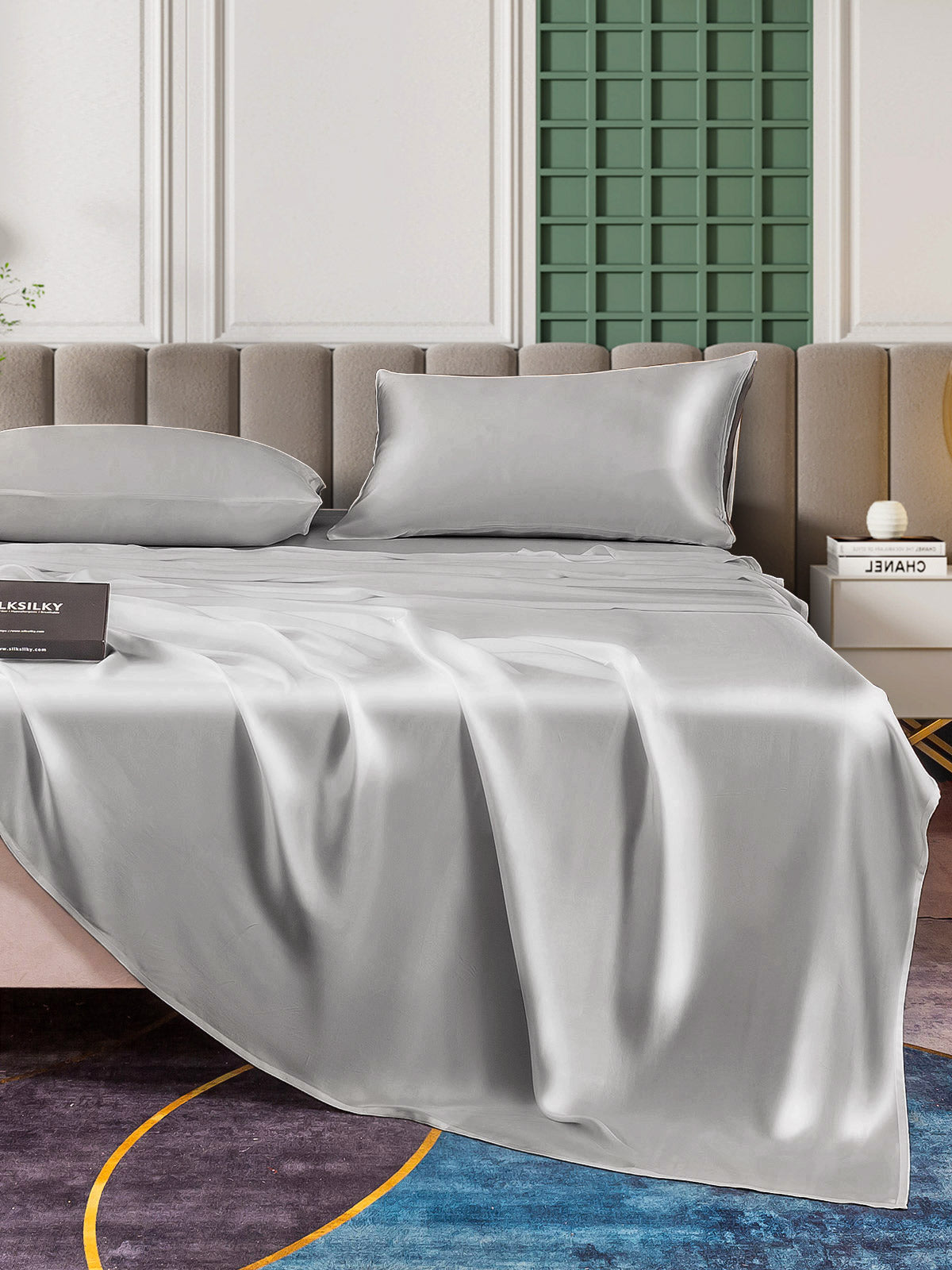 [Argent] SilkSilky-FR 25Momme Pure Soie Bedding Set 004