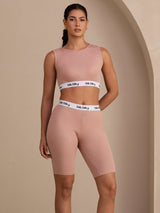 [Rose] SilkSilky-FR Sleeveless Crew Neck Women's Outfit Sets 004