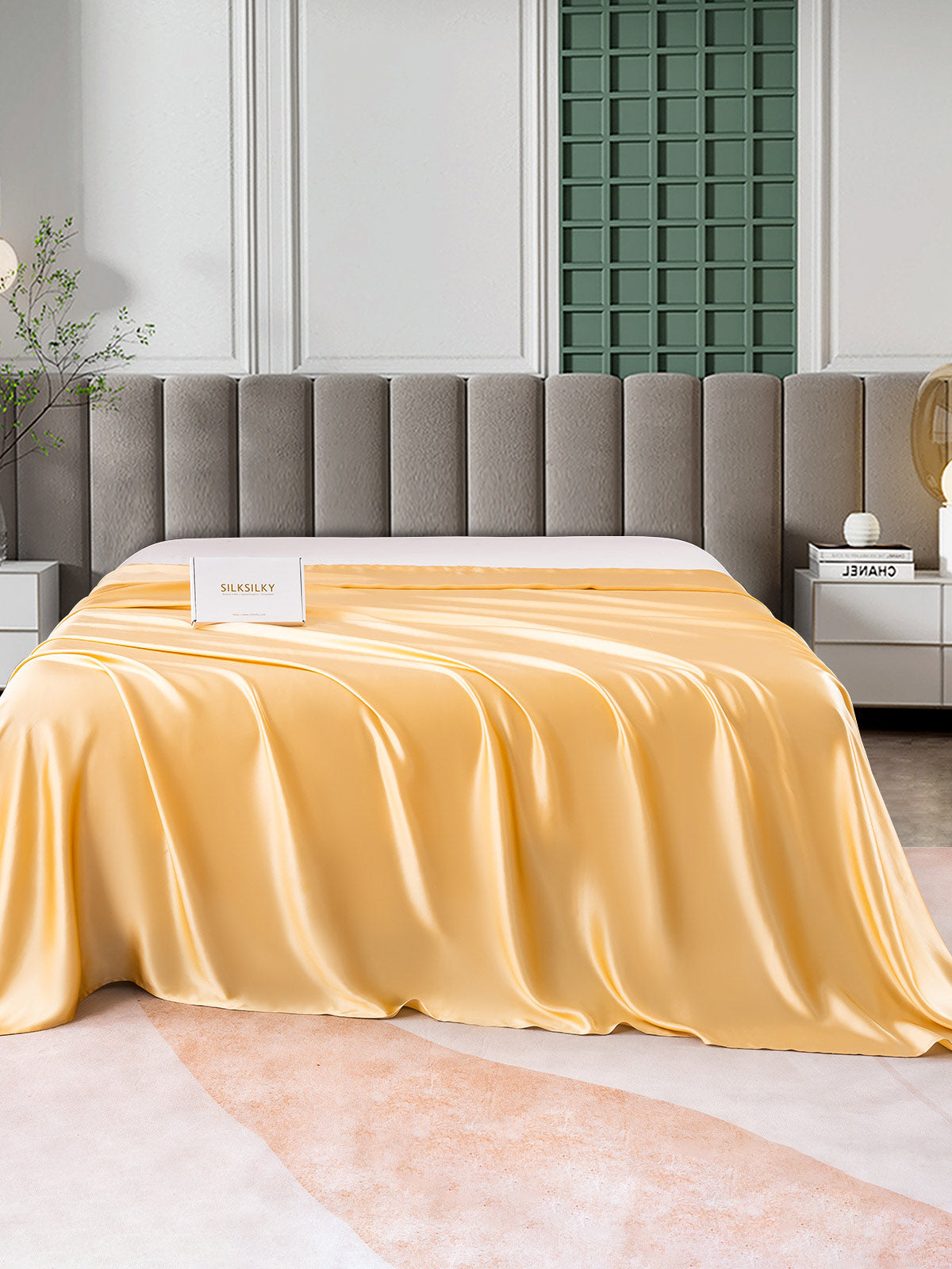 [Champagne] SilkSilky-FR 25Momme Pure Soie Sheet 001