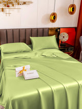 [Vert Menthe] SilkSilky-FR 19Momme Parure de Lit Soie 005