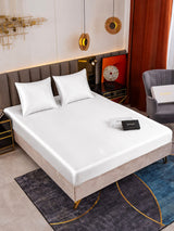 [Blanc] SilkSilky-FR Parure de Lit Soie 001