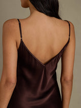 [Café] SilkSilky-FR Sleeveless V Neck Chemises de nuit 005