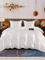 [Blanc] SilkSilky-FR Parure de Lit Soie 001