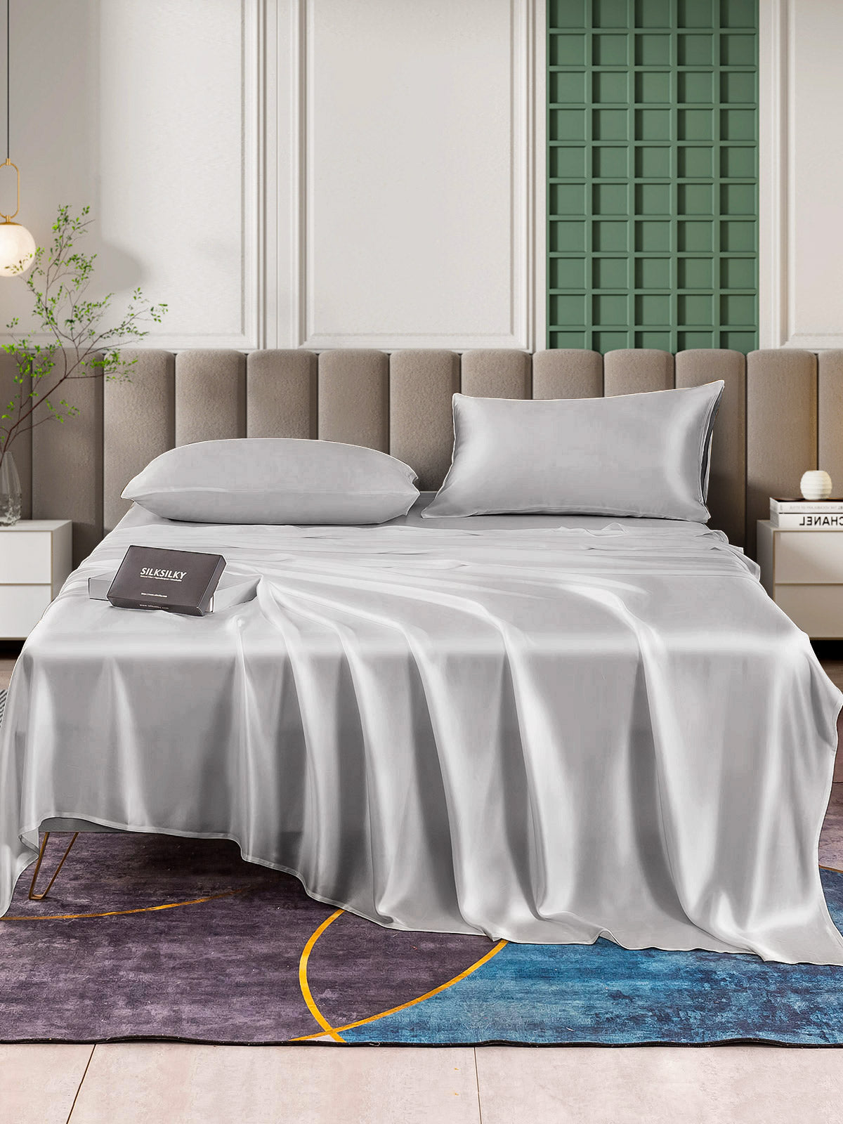[Argent] SilkSilky-FR 25Momme Pure Soie Bedding Set 001