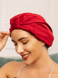 SilkSilky-FR Pure Soie Sleep Cap RougeVineux 001