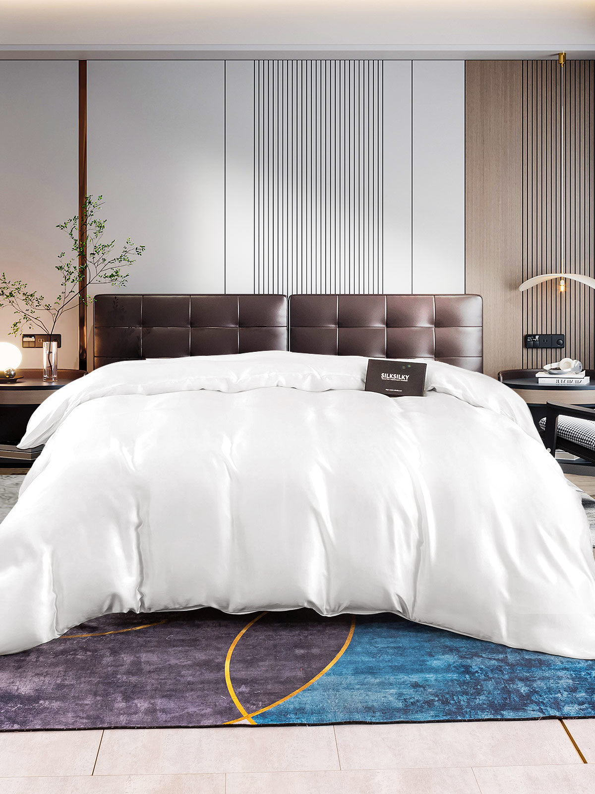 [Blanc] SilkSilky-FR 22Momme Pure Soie Duvet Cover 001