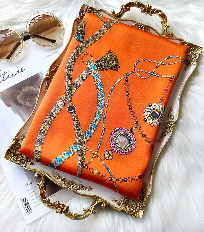 SilkSilky FR Pure Soie Scarf Orange 003