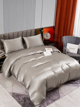 [Gris] SilkSilky-FR 22Momme Parure de Lit Soie 002