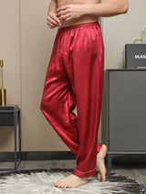 [Rouge] SilkSilky-FR Pure Soie Mens Sleep Bottoms 003,