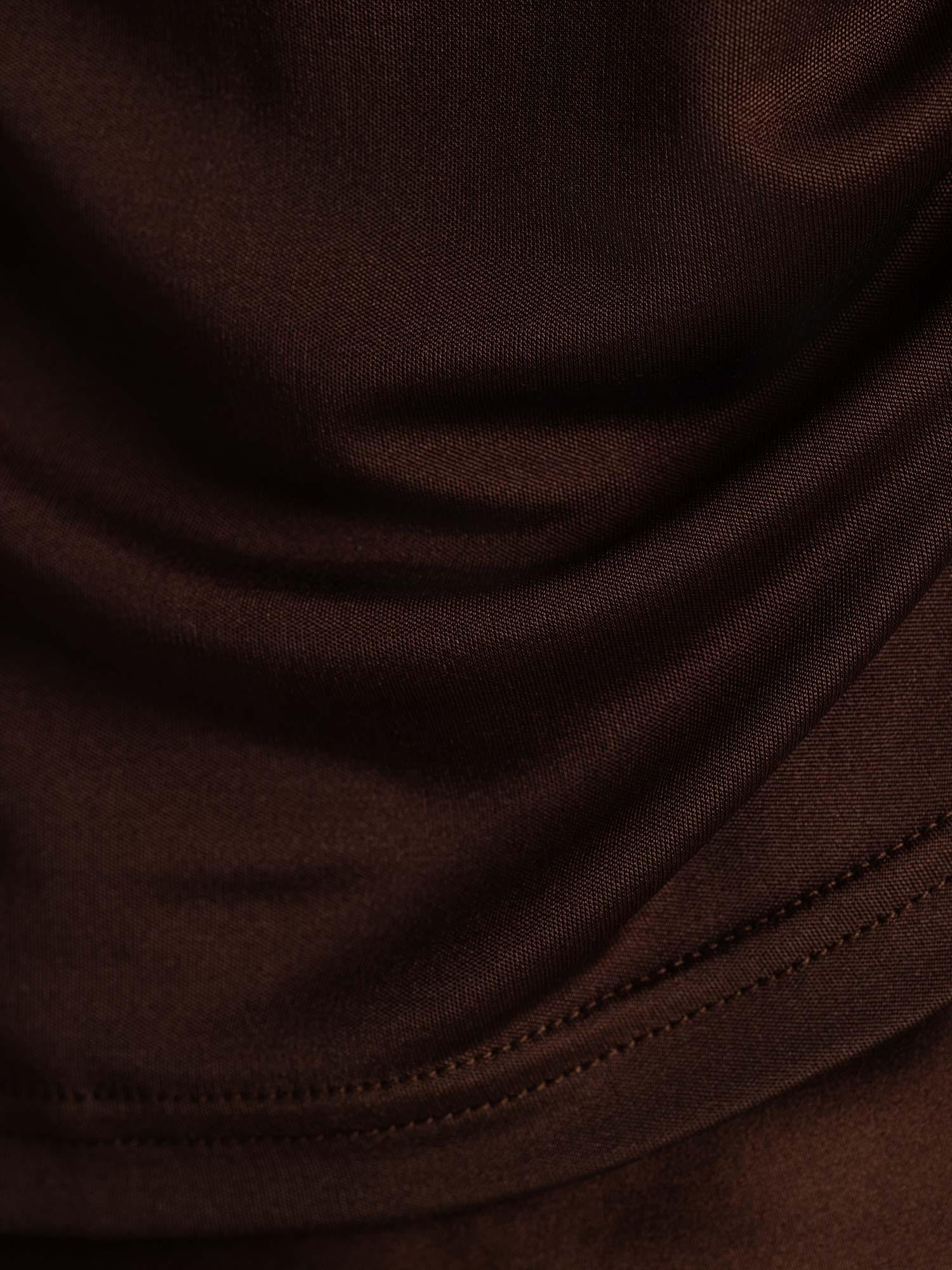 [Café] SilkSilky-FR Soie Col Chemise Femme T-Shirt 005