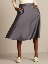 [Gris] SilkSilky-FR 32Momme Soie Skirt 003