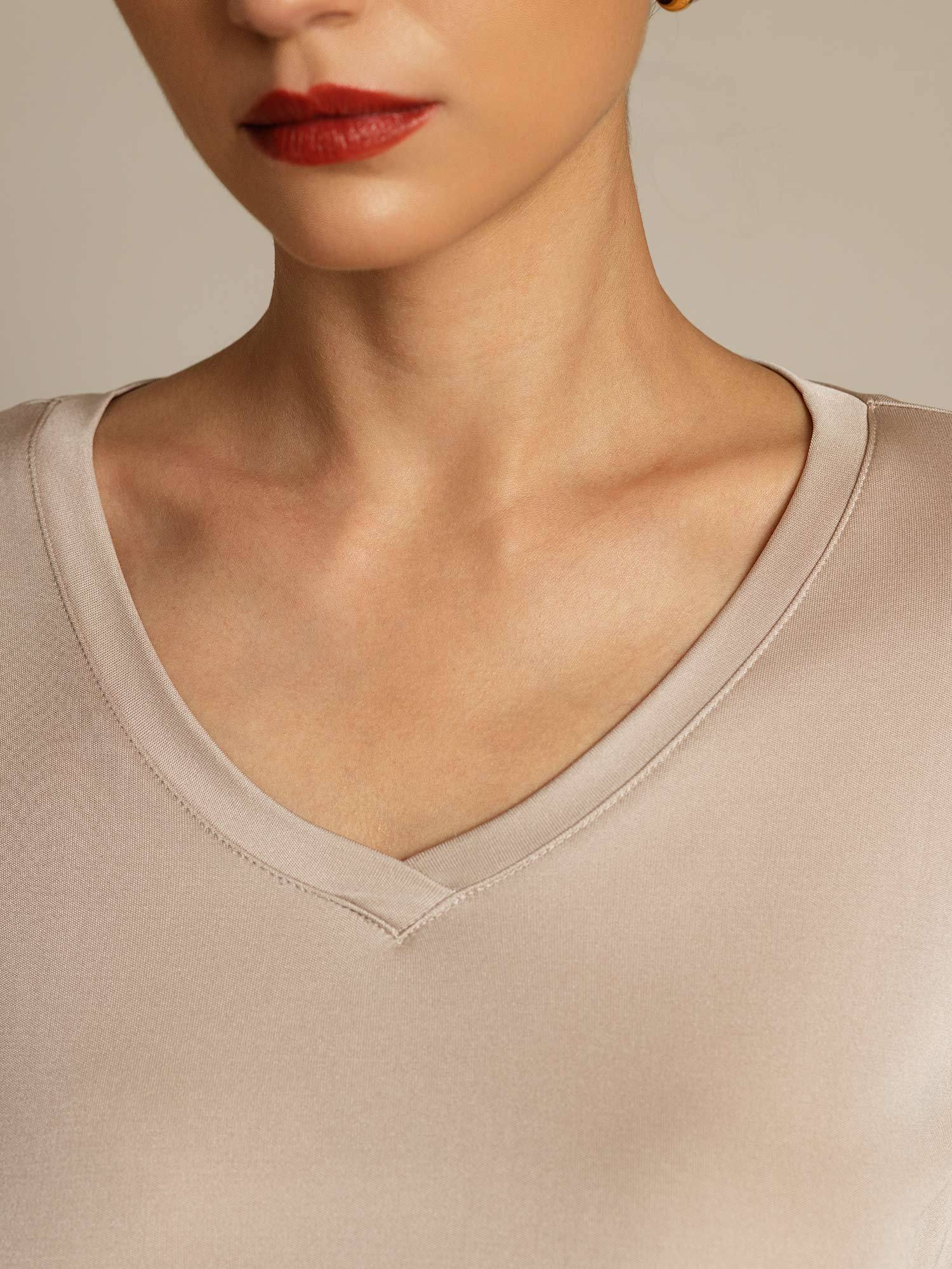 [KakiClair] SilkSilky-FR Soie Womens T-Shirt 004