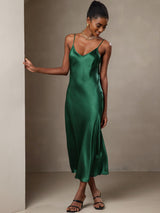 [Vert] SilkSilky-FR Sleeveless V Neck Robes 007