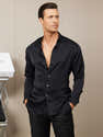 Chemise Homme à Manches Longues En Satin De Soie Brillante - Coupe Élégante - Pour Occasions Spéciales Ou Soirée - 9