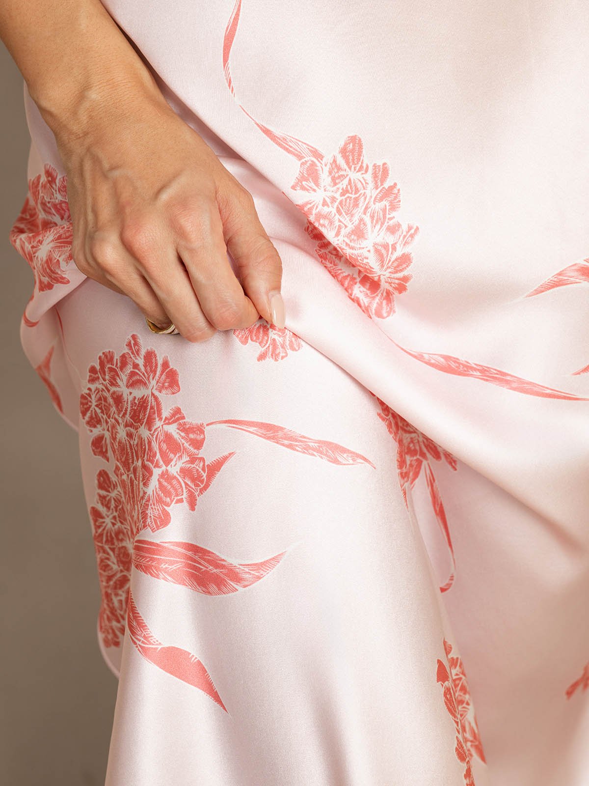 [Fleurs Corail] SilkSilky-FR 19Momme Soie Dress 007