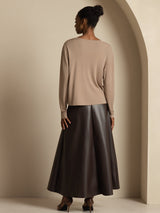 [Tan] SilkSilky-FR Long Sleeve Cardigan Femme 007