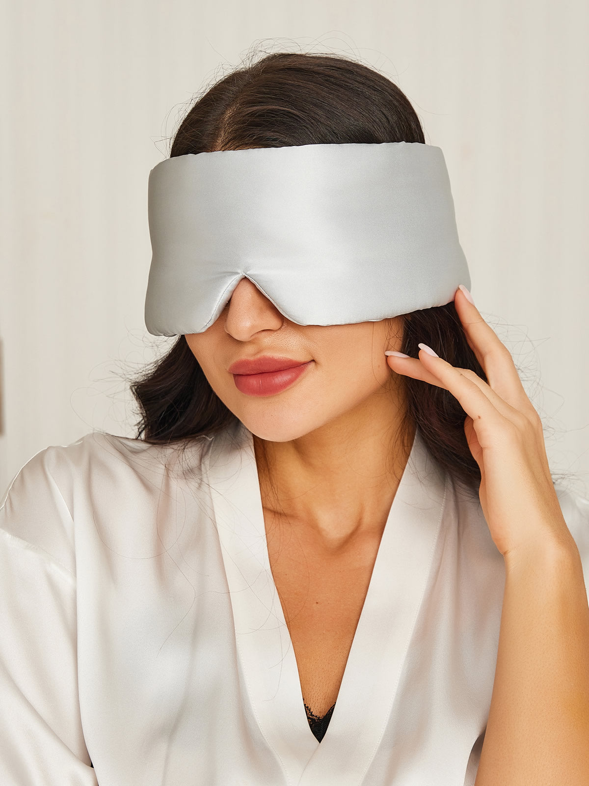 [Argent] SilkSilky-FR 19Momme Pure Soie Eye Mask 001