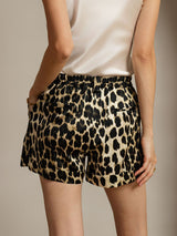 [Leopard] SilkSilky-FR 19Momme Soie Womens Shorts 002