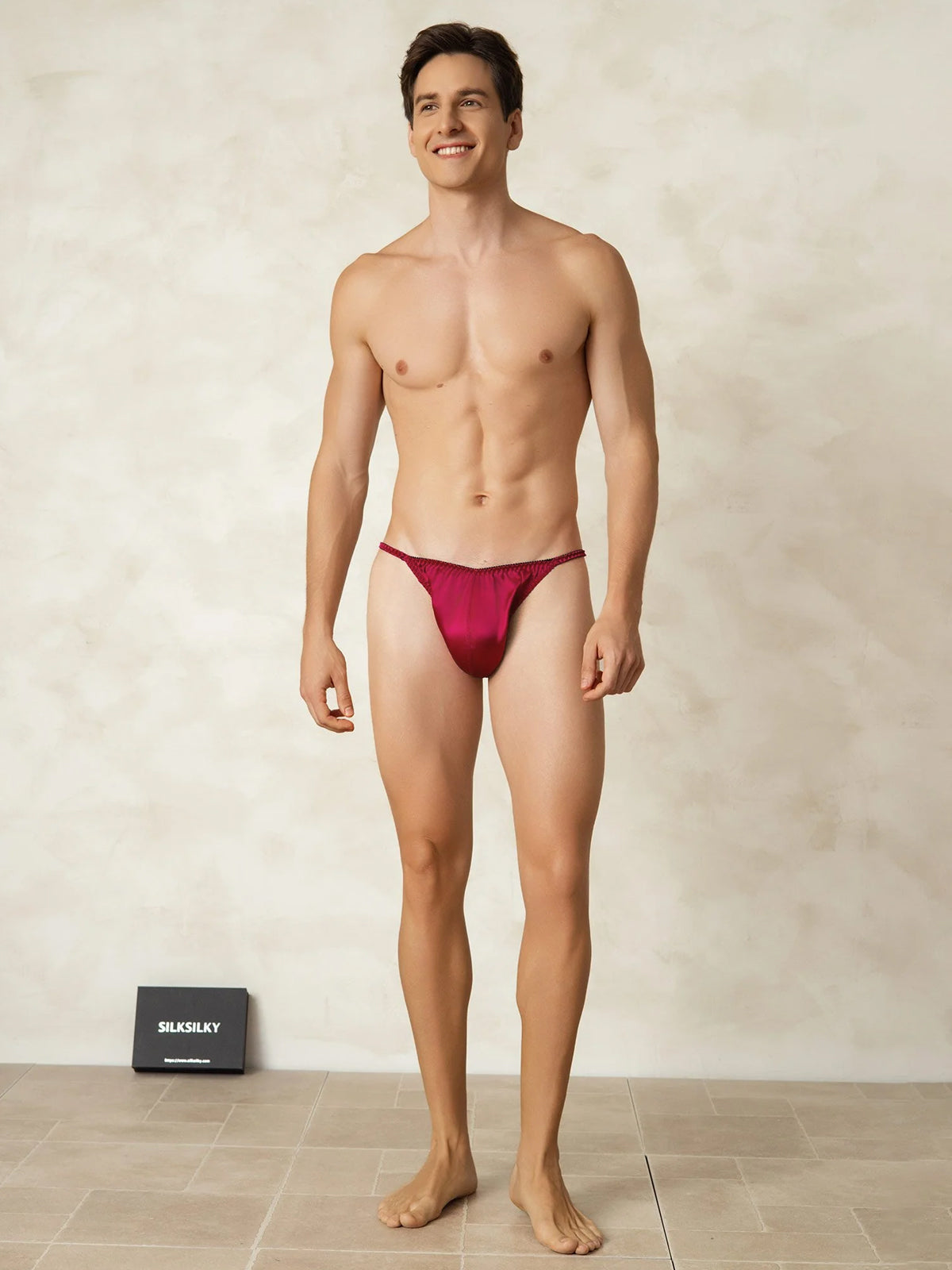 [Rouge Vineux] SilkSilky-FR Soie Mens Underwear 005