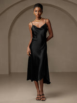 [Noir] SilkSilky-FR Fines Brides Col Bénitier Robes 001