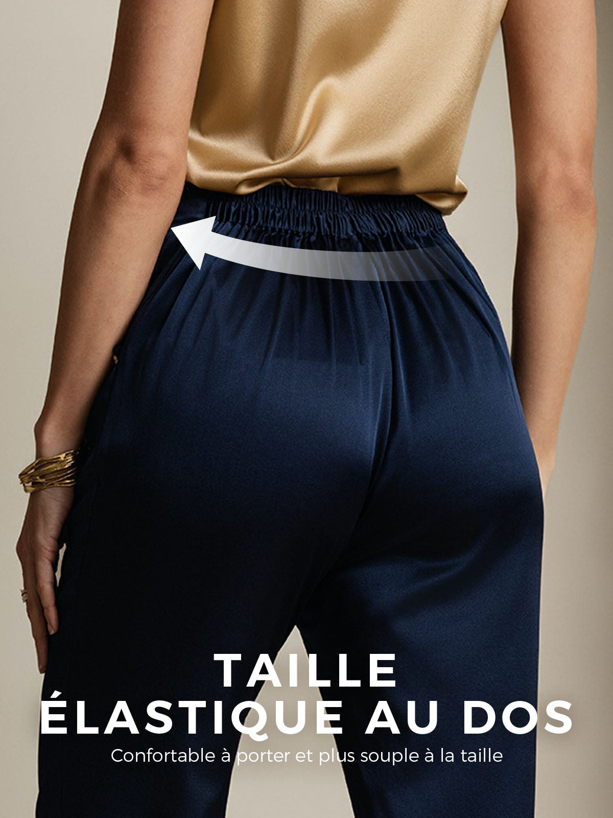 19Momme Pantalons de Costume en Soie Classiques et Polyvalents