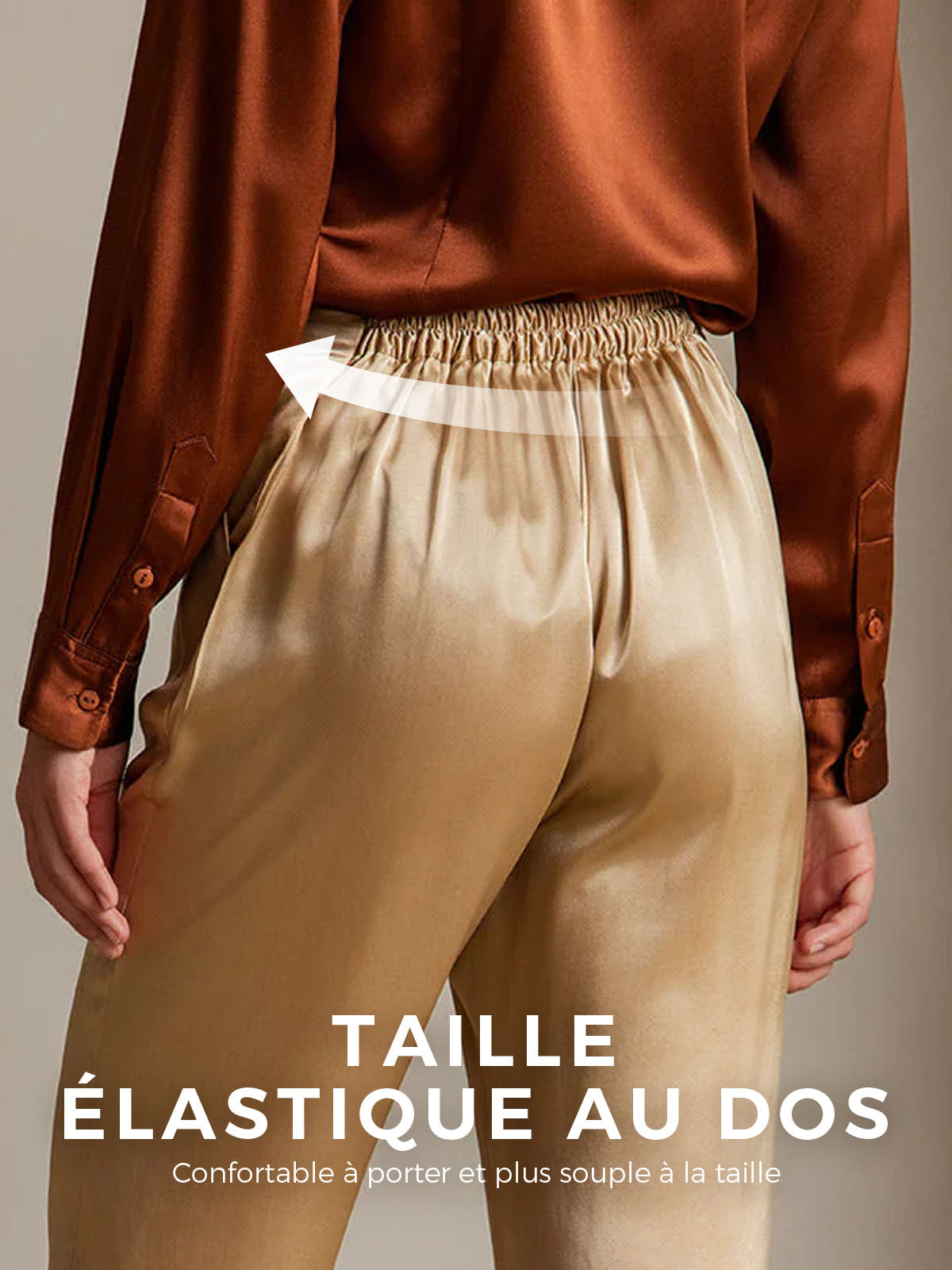 19Momme Pantalons de Costume en Soie Classiques et Polyvalents