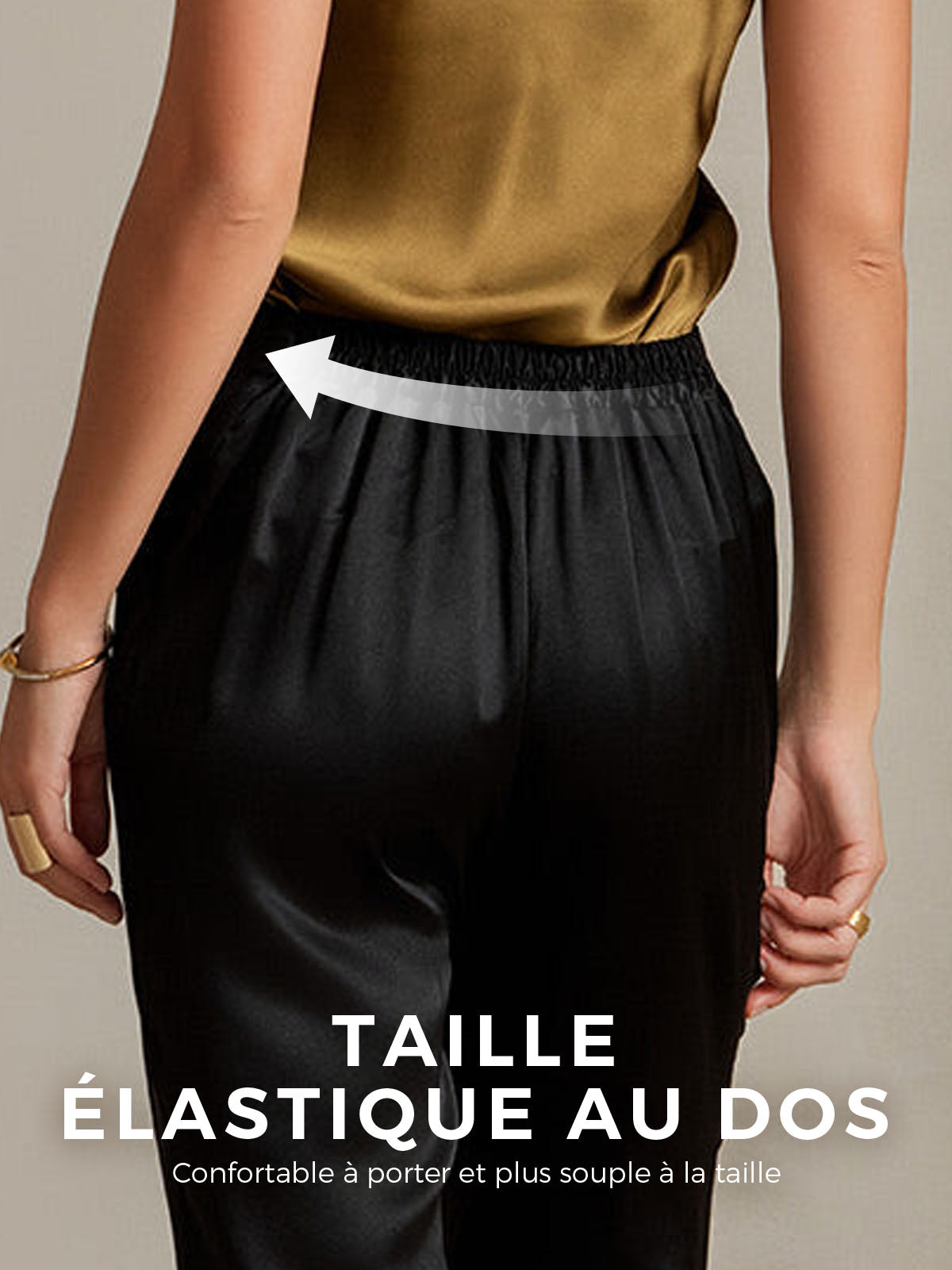 19Momme Pantalons de Costume en Soie Classiques et Polyvalents