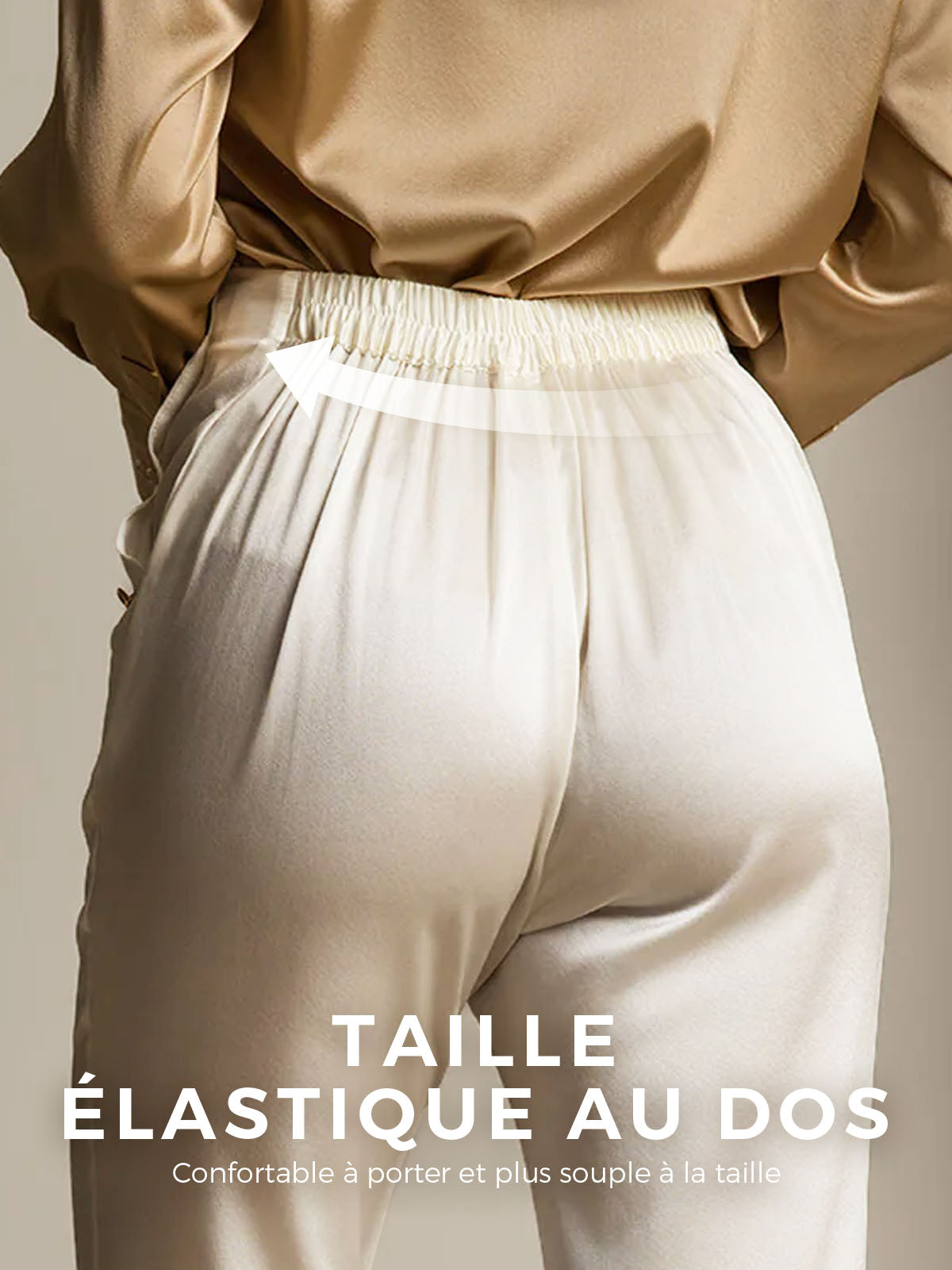 19Momme Pantalons de Costume en Soie Classiques et Polyvalents