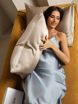 [Beige+Kaki] SilkSilky-FR 22Momme Pure Soie Pillowcase 003