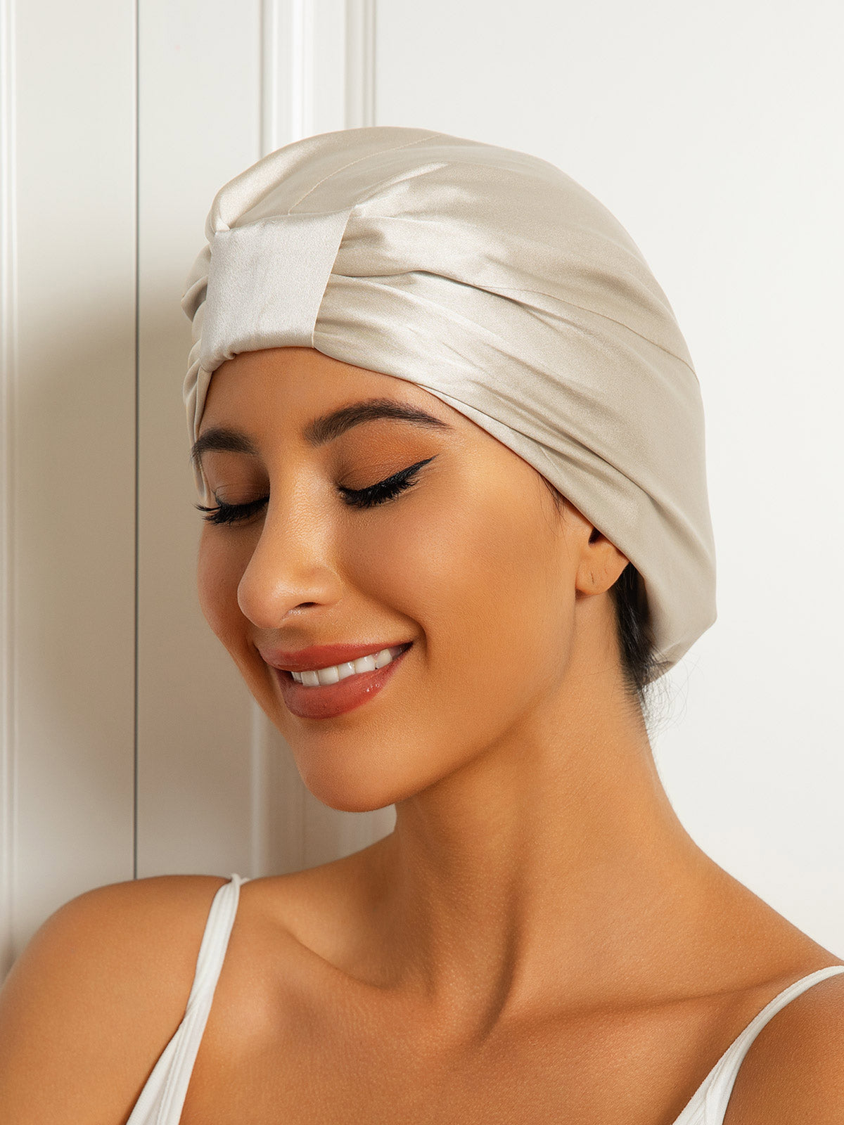 [Beige] SilkSilky-FR Bonnets de Nuit 001
