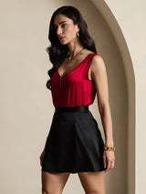 [Noir] SilkSilky-FR 19Momme Soie Skirt 002
