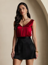 [Noir] SilkSilky-FR 19Momme Soie Skirt 003
