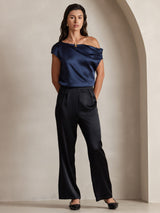 [Noir] SilkSilky-FR 19Momme Femme Pantalons 008
