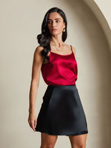 [Noir] SilkSilky-FR Pure Soie Skirt 006