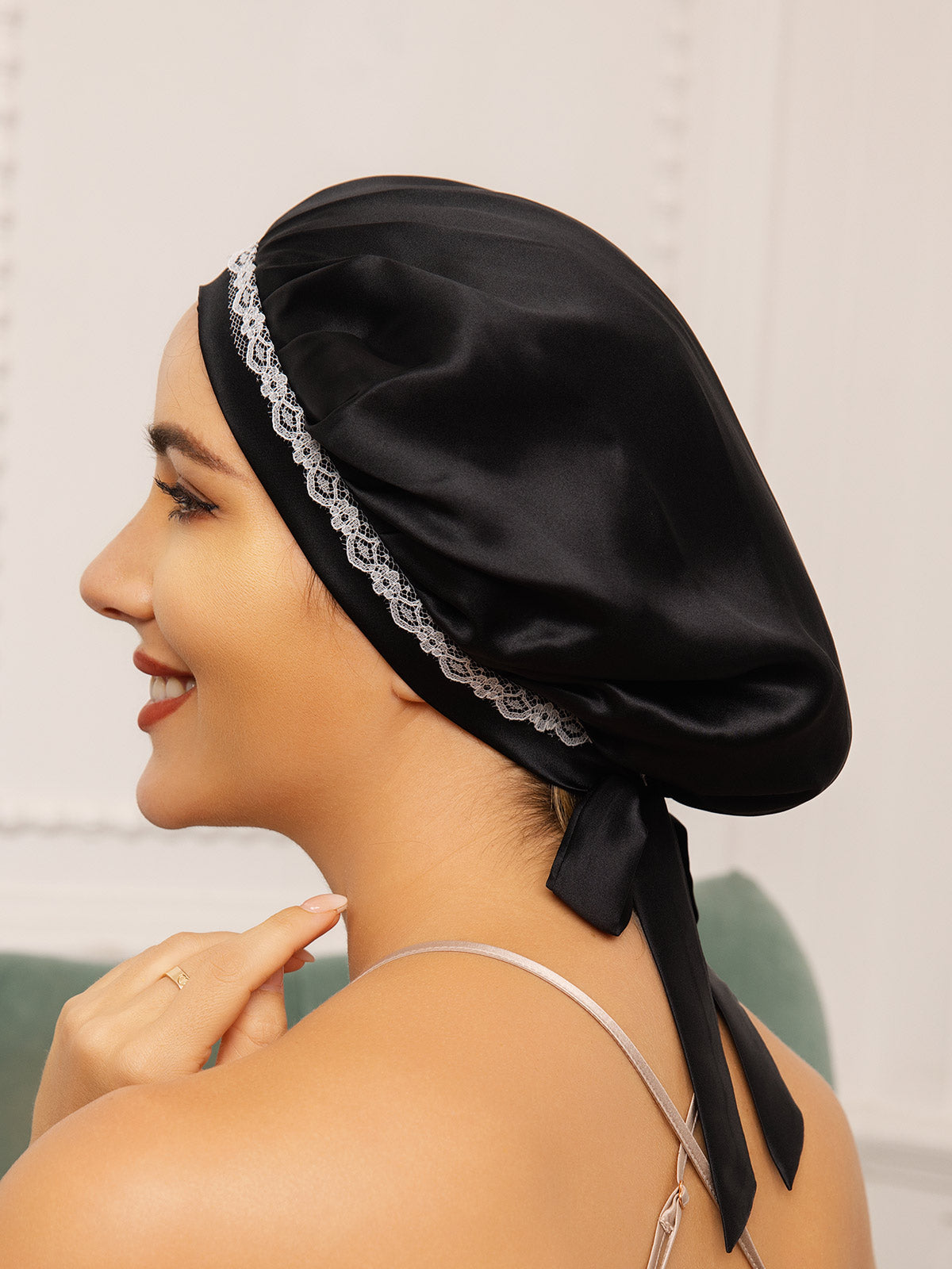 [Noir] SilkSilky-FR Bonnets de Nuit 002