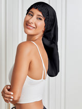 [Noir] SilkSilky-FR Pure Soie Sleep Cap 004