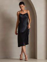 [Noir] SilkSilky-FR Fines Brides Col Bénitier Robes 004